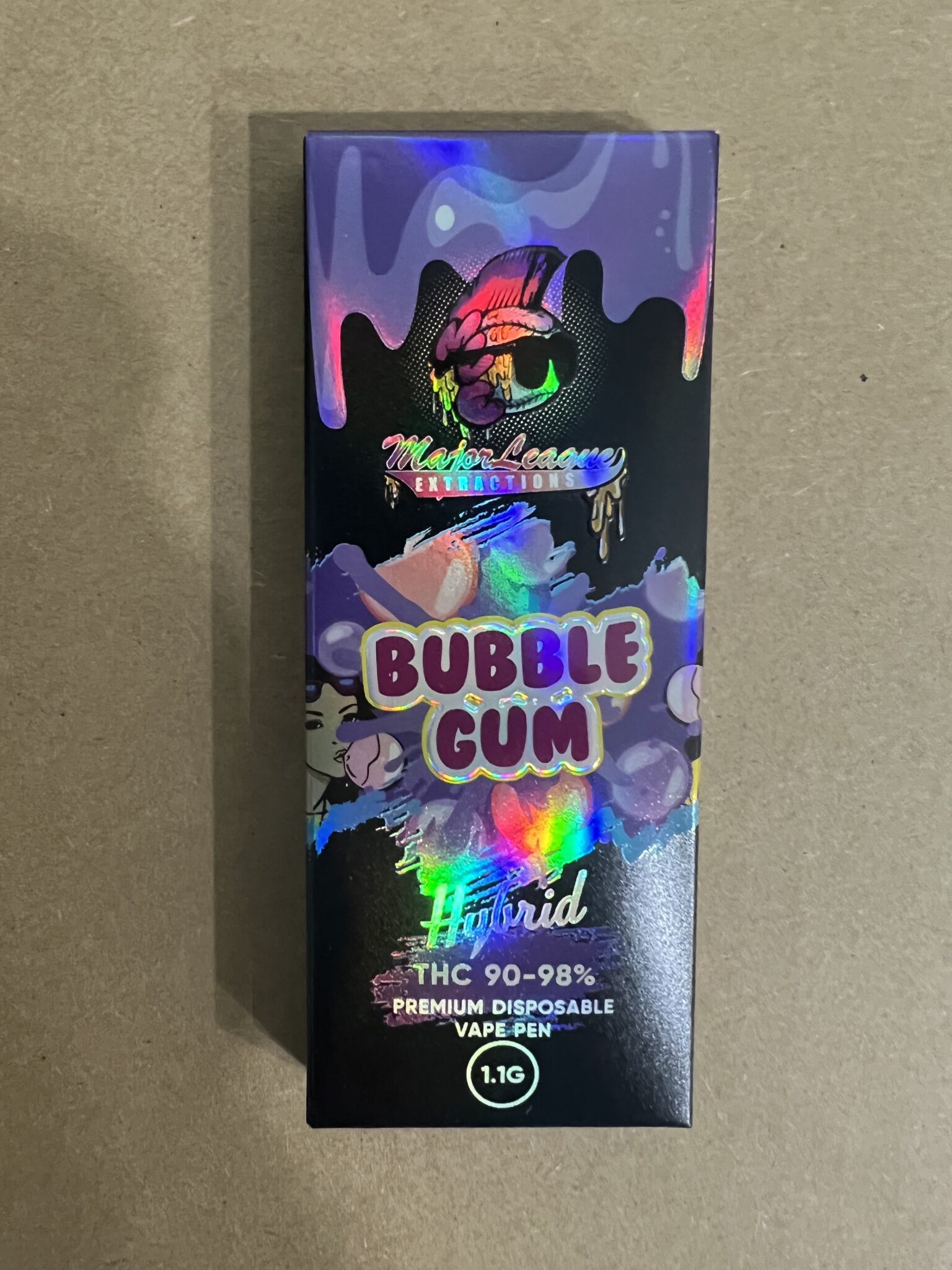Major League Extractions Vape Pen 1.1g THC Bubblegum (Hybrid) Vape Cabana
