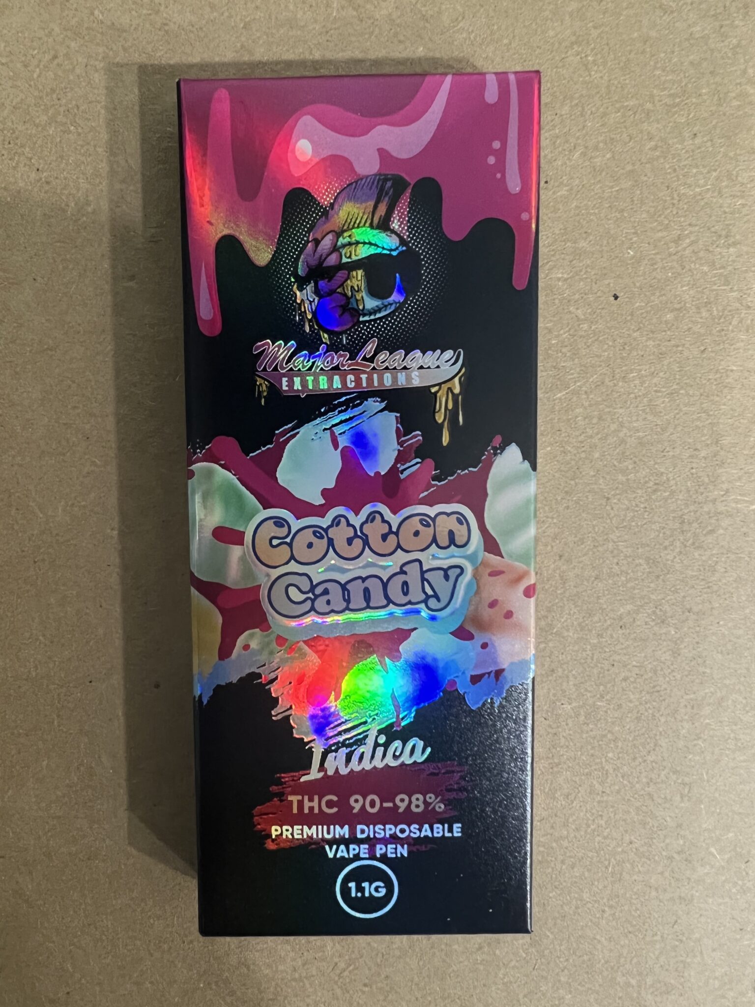 Major League Extractions Vape Pen 1.1g THC Cotton Candy (Indica