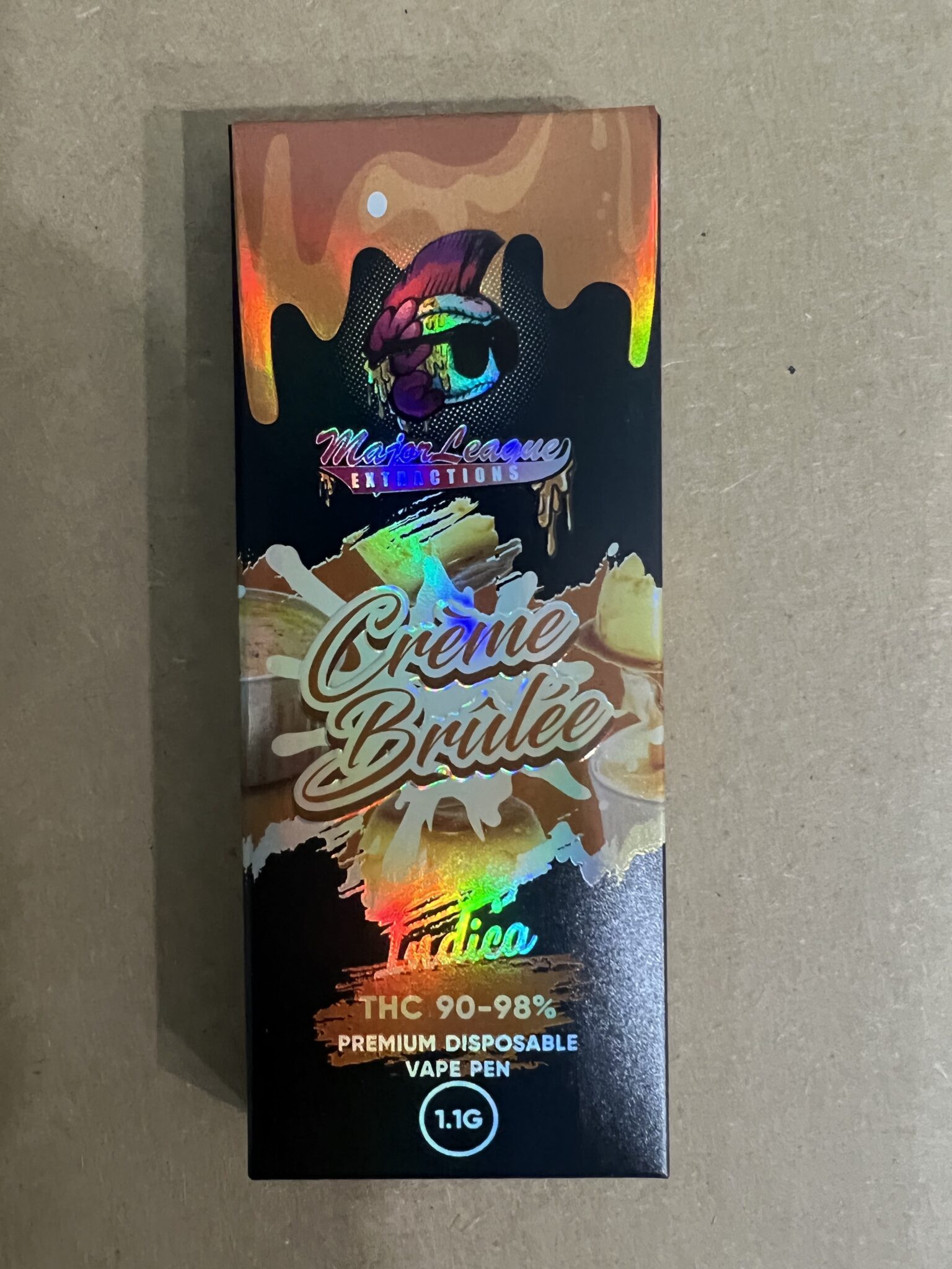 Major League Extractions Vape Pen 1.1g THC Creme Brulee (Indica